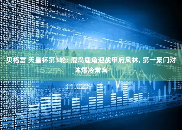 贝格富 天皇杯第3轮: 鹿岛鹿角迎战甲府风林, 第一豪门对阵爆冷常客